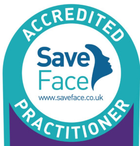 A Save Face accreditation badge indicating that CHA is a Save Face registered practitioner.